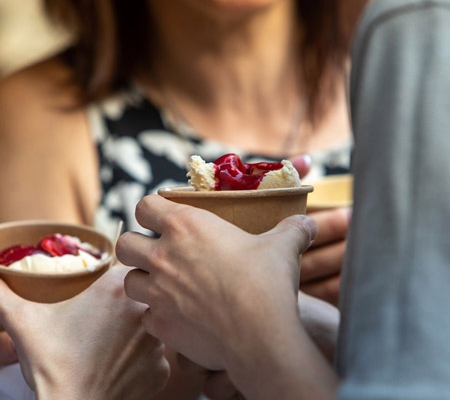 Ice cream in cups at event