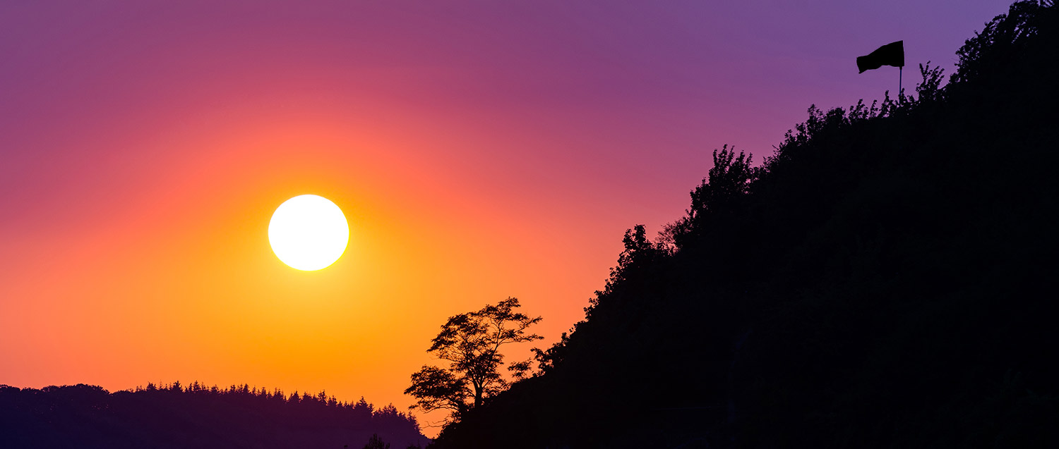 Flag at sunset